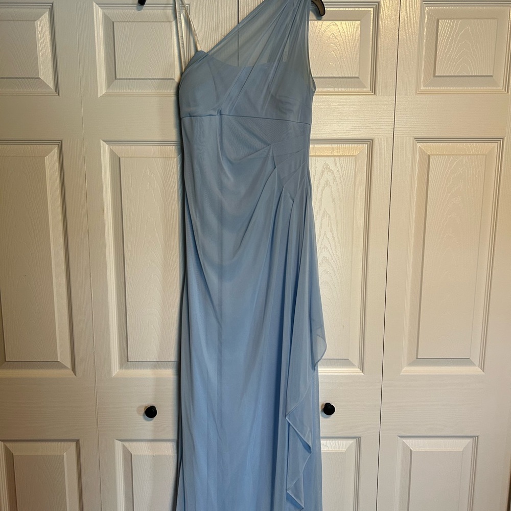 Elegant Blue One-Shoulder Dress